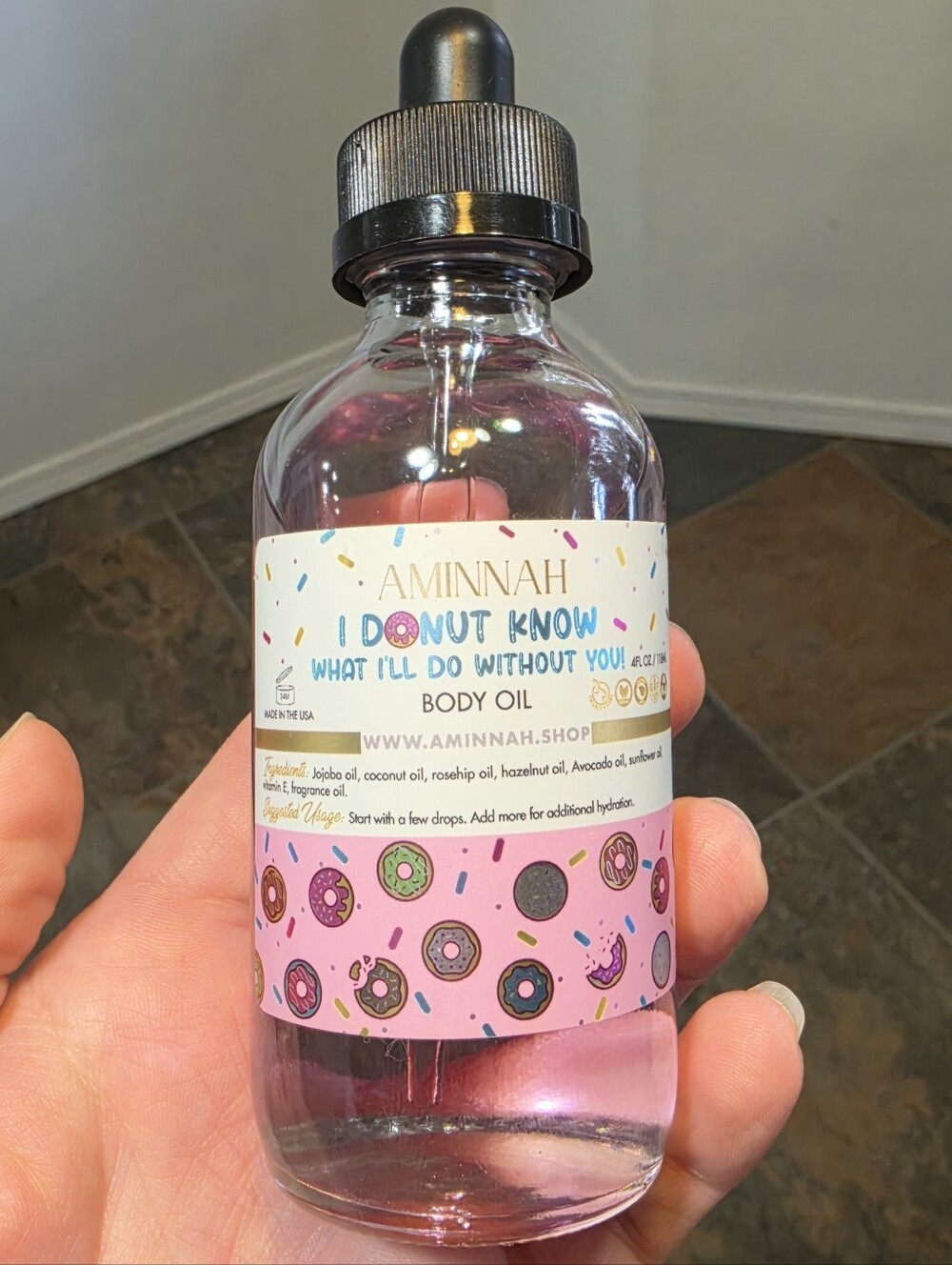 Aminnah 'I Donut Know What I'll Do Without You!' Body Oil - MSRP $35